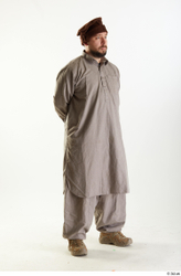 Whole Body Man White Uniform Athletic Bearded Studio photo references